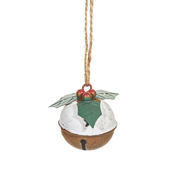 Christmas Pudding Hanging Bell Decoration