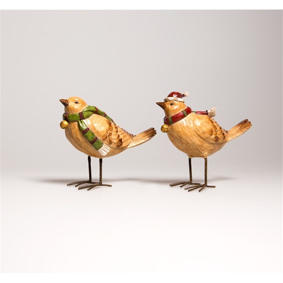 Bucolic Bird with Scarf Decoration Assorted
