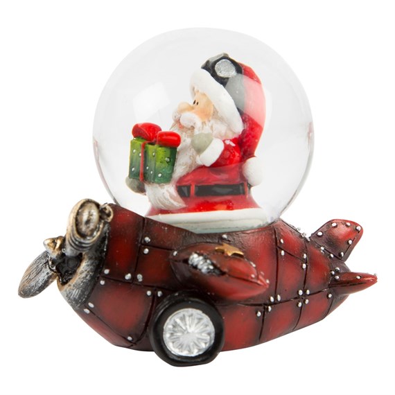 Santa in Helicopter Mini Snowglobe