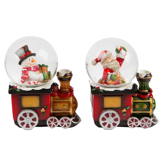 Santa & Snowman Train Mini Snowglobe Assorted
