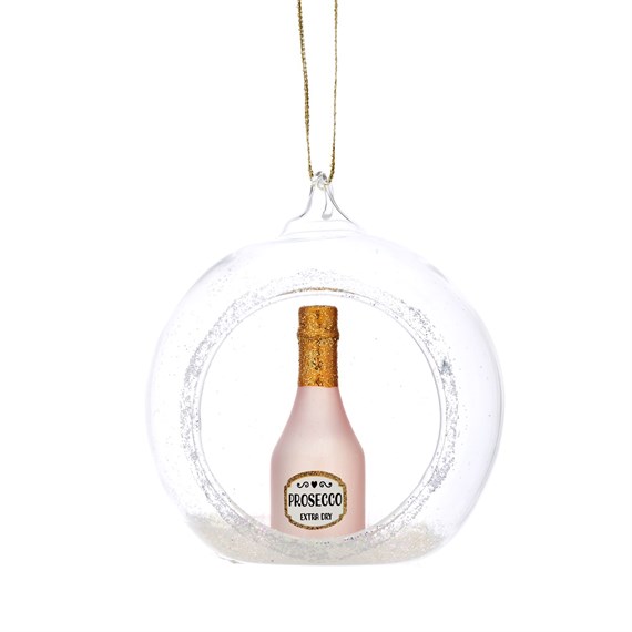 Christmas Cheer Pink Prosecco Open Bauble
