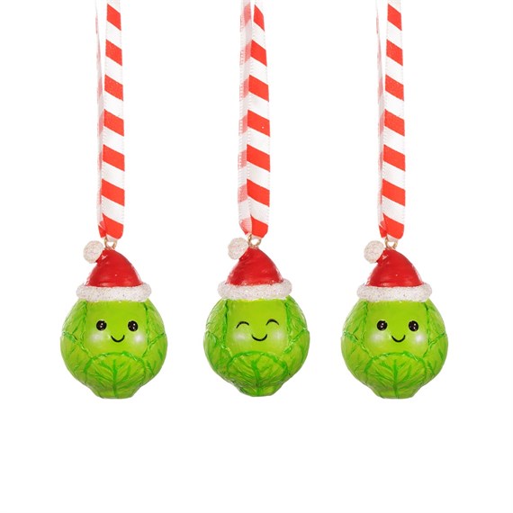 Brussels Sprout Hanging Decorations - Set of 3