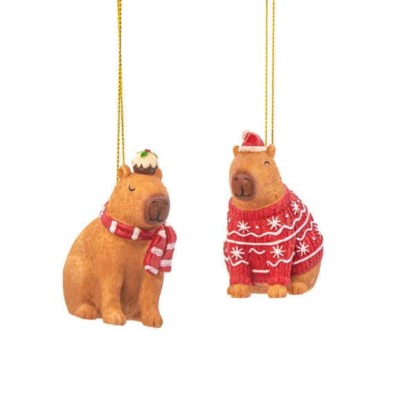 Christmas Capybara Hanging Decorations - Assorted