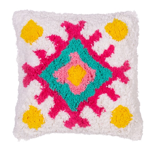 Multicolour Tufted Diamond Cushion Cover