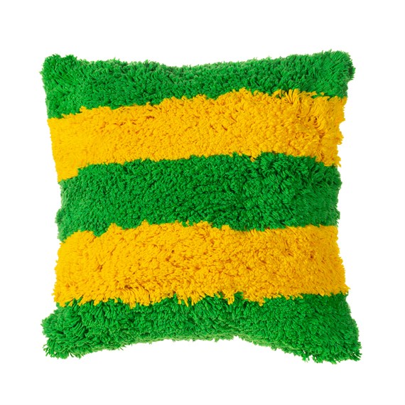 Tufted Stripe Cushion Cover Green and Yellow