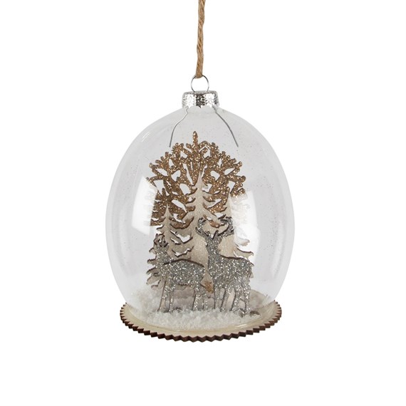 Luxe Forest Stag Dome Bauble
