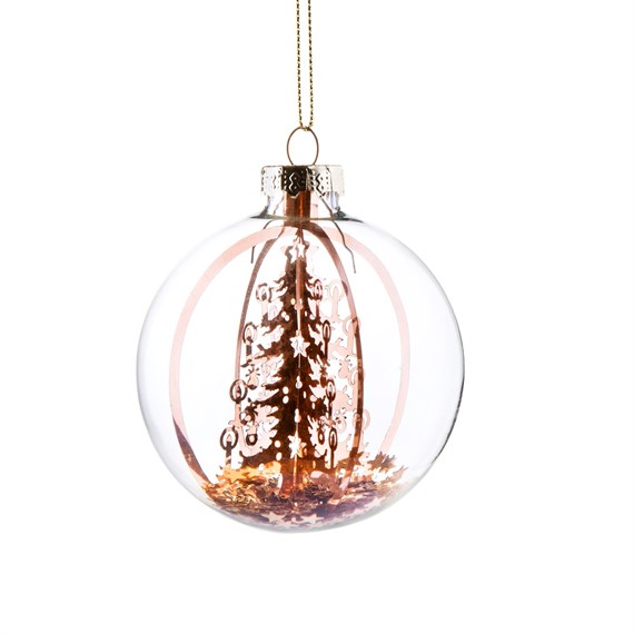 Gold Candlelit Tree Star Storm Bauble