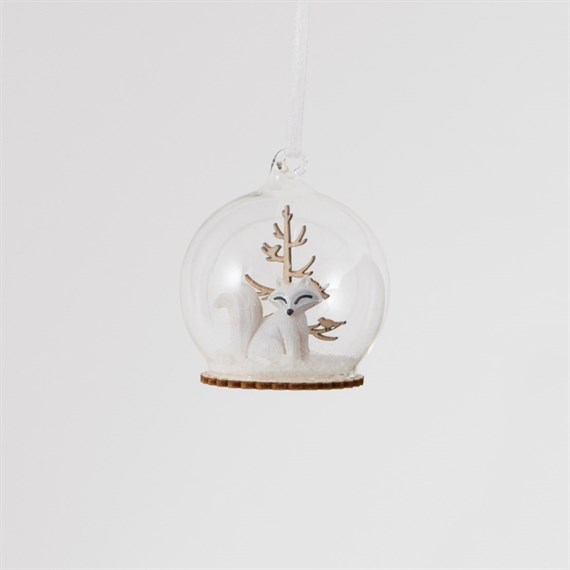 Winter Forest Fox Dome Bauble