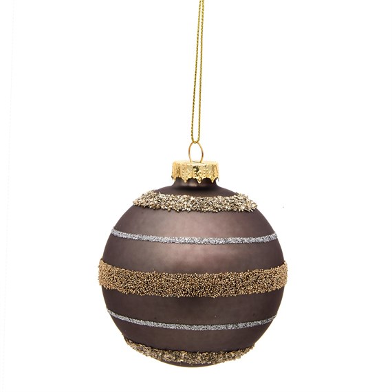 Frosty Blue and Gold Bauble