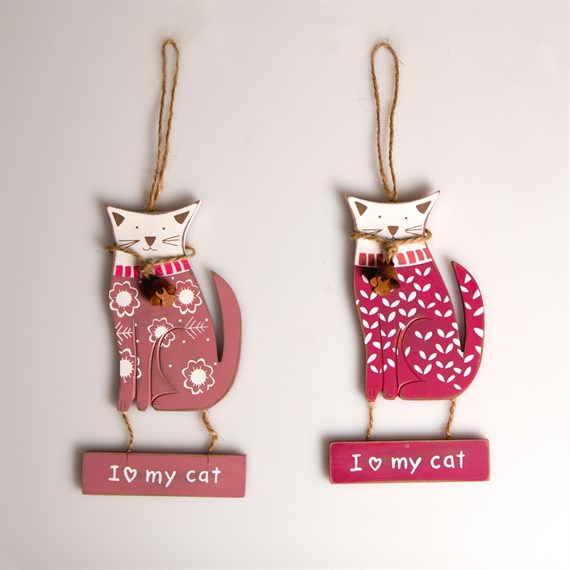 I Love My Cat Hanging Decoration Assorted