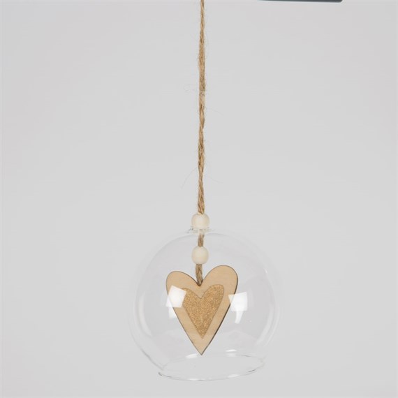 Heart Forest Glass Bauble