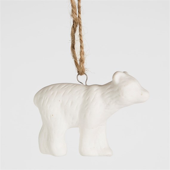 Polar Bear Cub Hanging Decoration White