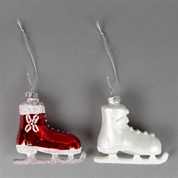 Glitzy Ice Skate Hanging Decoration Assorted