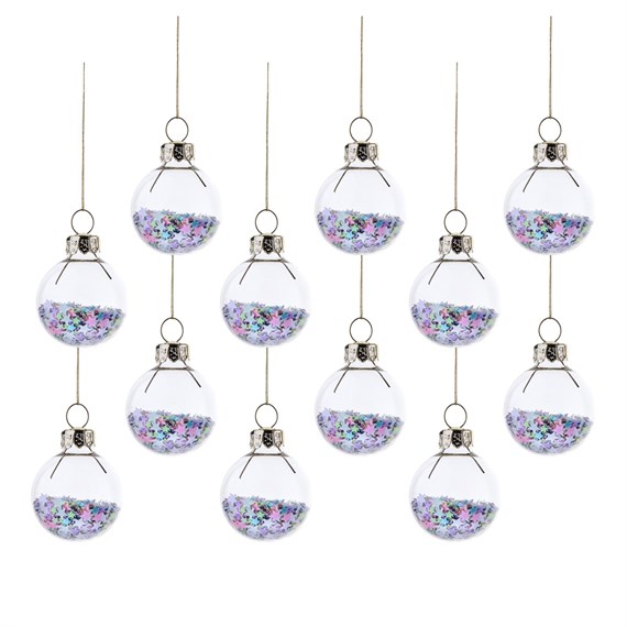 Pastel Stars Mini Baubles - Set of 12