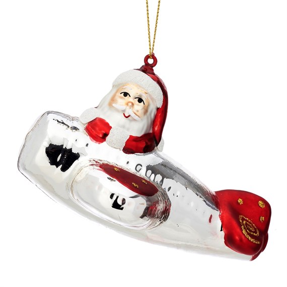 Flying Santa Shaped Bauble