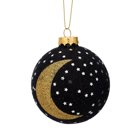 Luxe Glitter Star and Moon Bauble