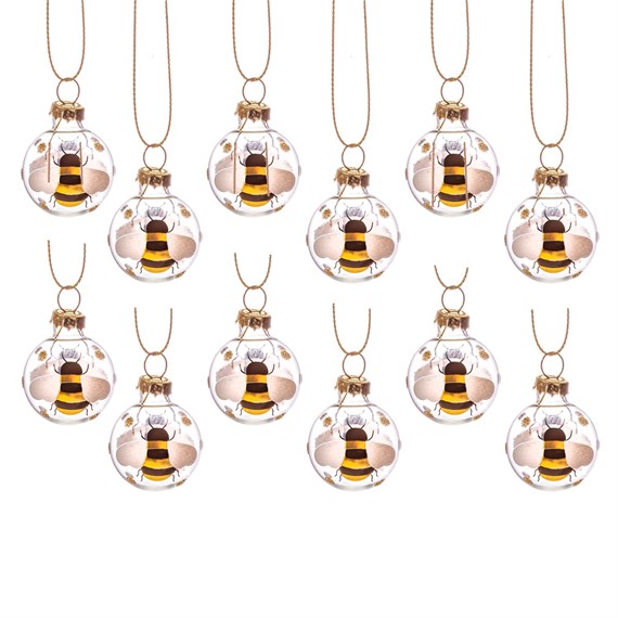 Mini Bee Baubles - Set of 12