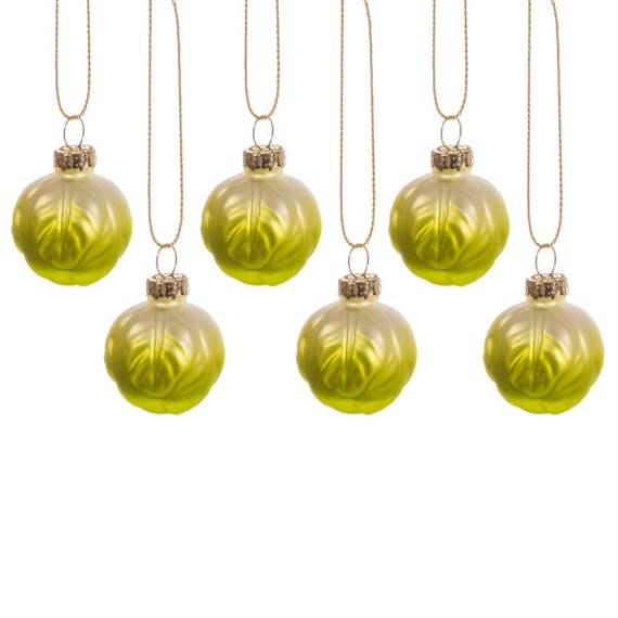 Brussels Sprouts Baubles - Set of 6