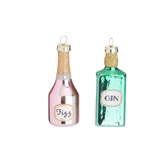 Mini Gin and Prosecco Bauble - Set of 2
