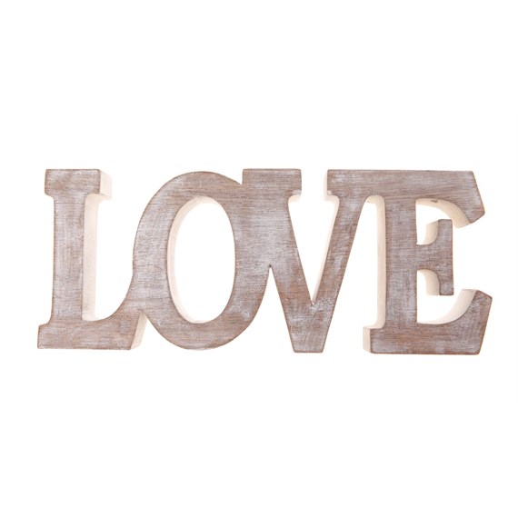 Large Love Wooden Word