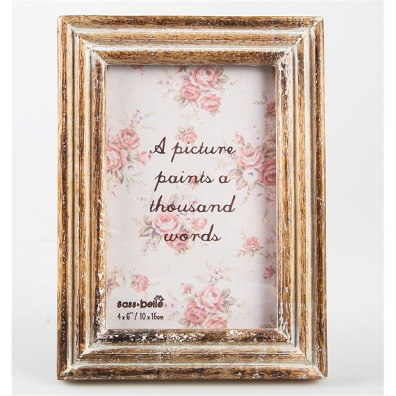 Single Standing Carved Wood Photo Frame Medium