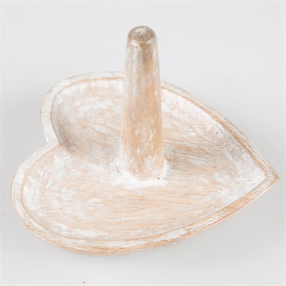 Wooden Heart Ring Stand