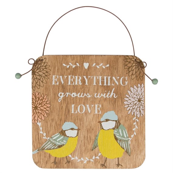 Everything Grows with Love Garden Small Plaque