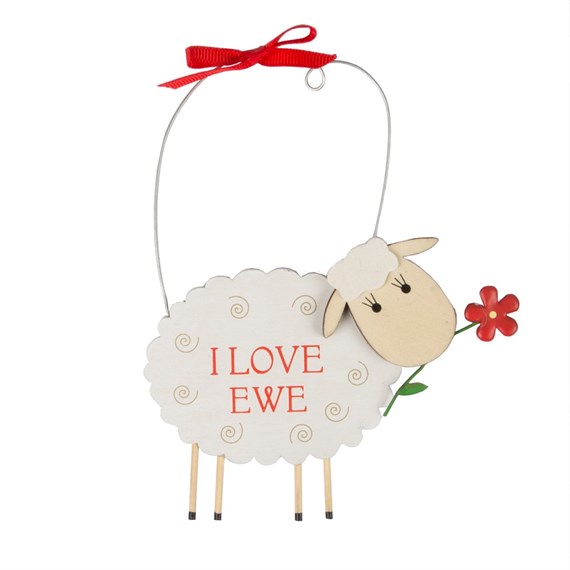 I Love Ewe Sheep Mini Plaque