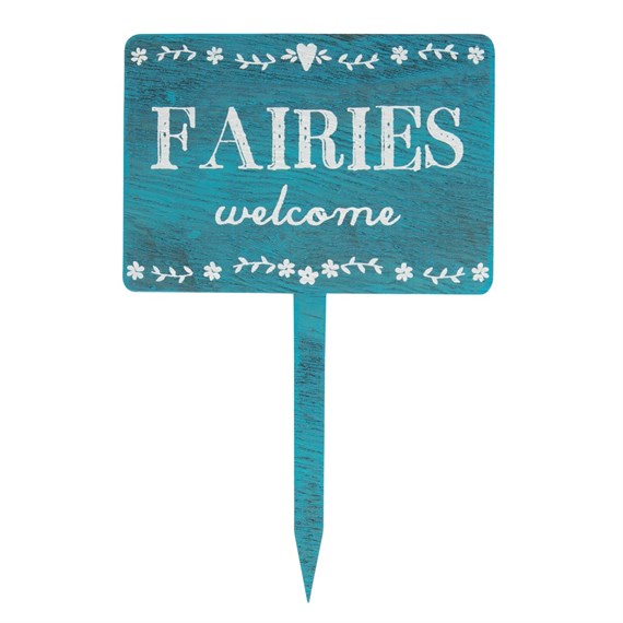 Fairies Welcome Wooden Garden Sign
