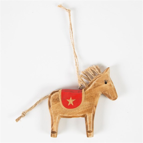 Dala Horse with Star Hanging Decoration