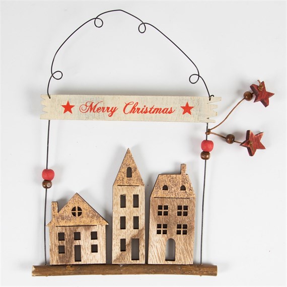 Merry Christmas Towns & Cities Hanging Decoration