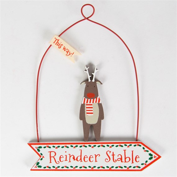 Reindeer Stable Arrow Christmas Decoration