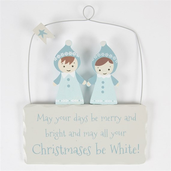 Little Girl Christmases Be White Hanging Plaque