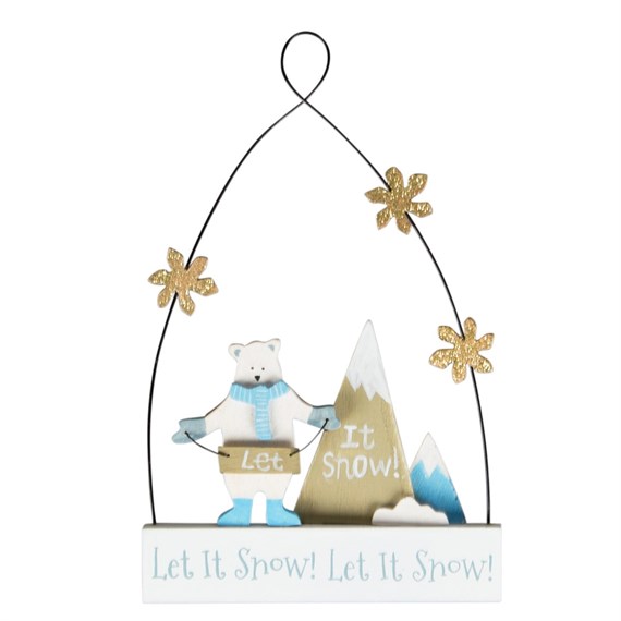 Let It Snow Polar Bear Plaque