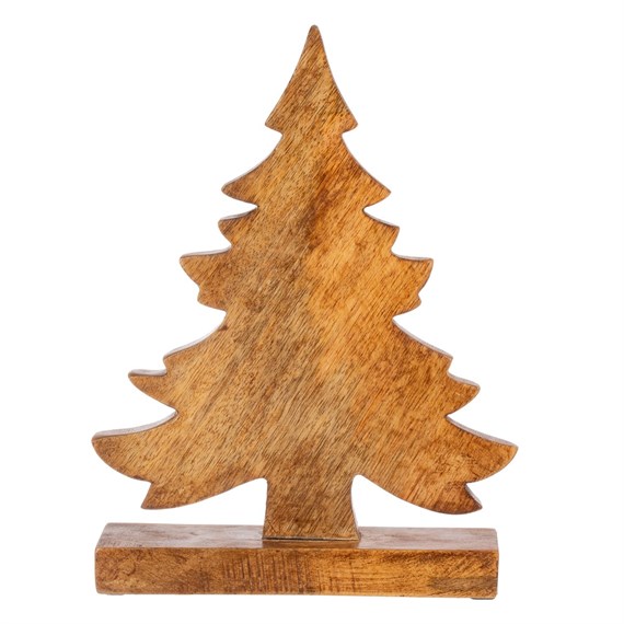 Natural Wood Standing Tree Decoration Large