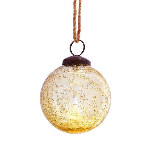 Gold Crackle Glass Bauble
