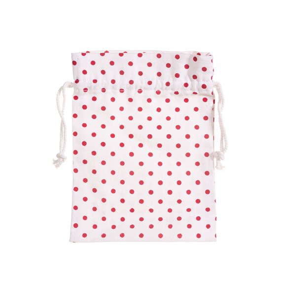 White & Red Polka Dot Gift Wrap Bag