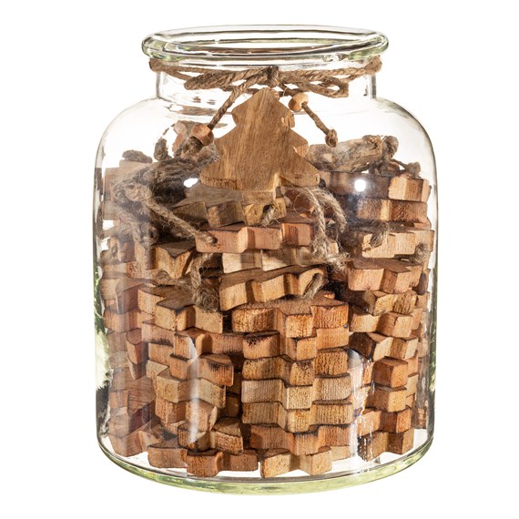 Mini Wooden Trees in Glass Jars 90pcs - Assorted