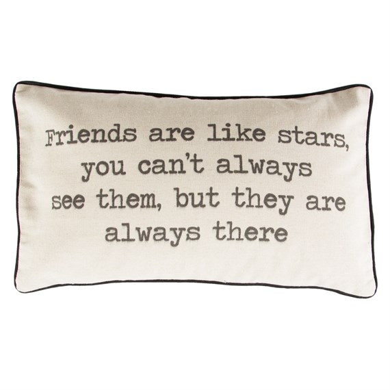 Friends Are Like Stars Rustic Cushion with Inner
