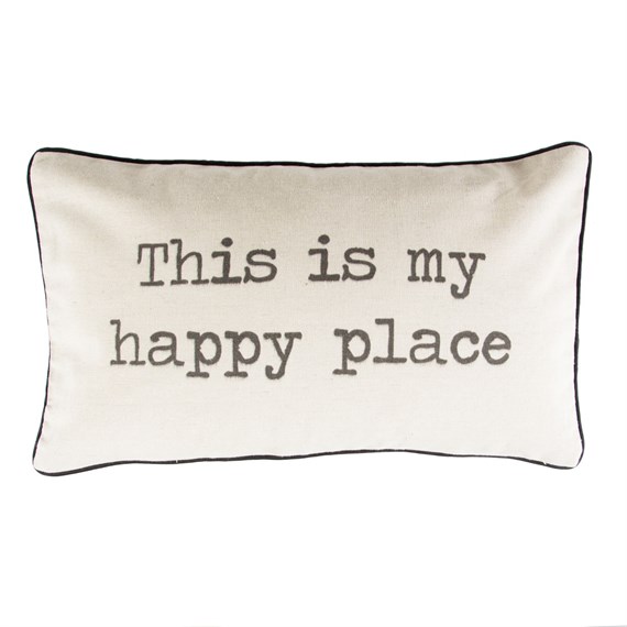 This is My Happy Place Rustic Cushion with Inner