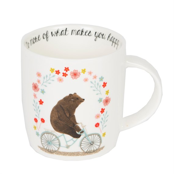 Do More of What Makes You Happy Bear on  Bike Mug