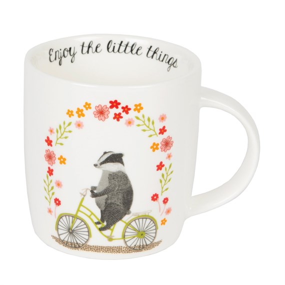 Enjoy the Little Things Badger on  Bike Mug