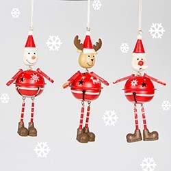 Reindeer, Santa & Snowman Hanging Decoration Assorted
