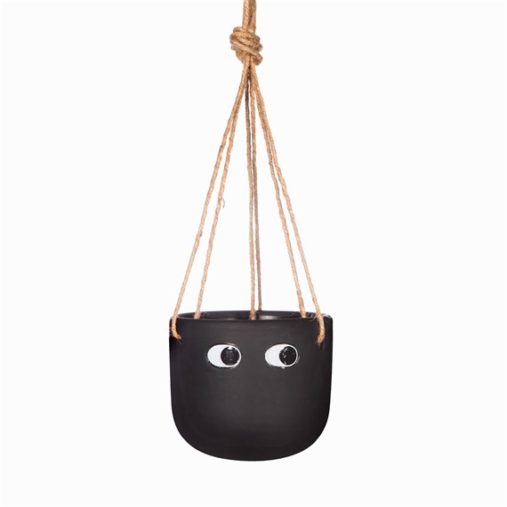 Peggy Terracotta Hanging Planter Black Small