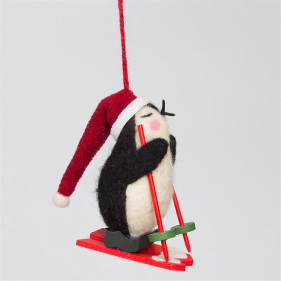 Skiing Penguin Hanging Decoration