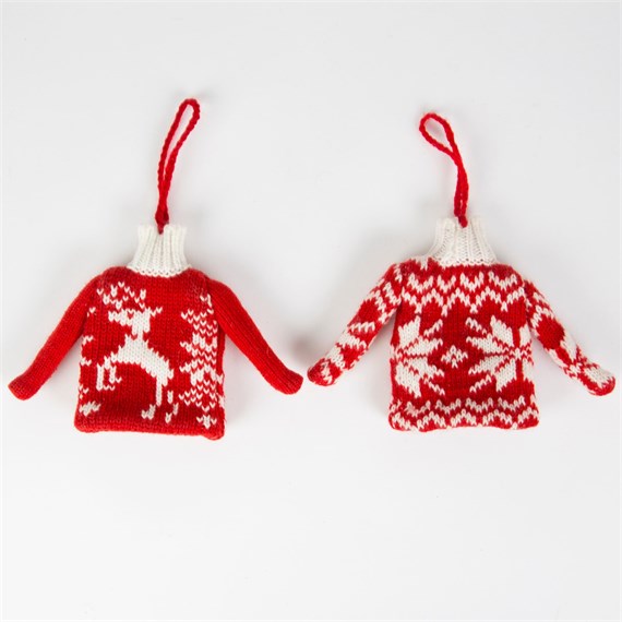 Nordic Knitted Christmas Jumper Hanging Dec Assorted