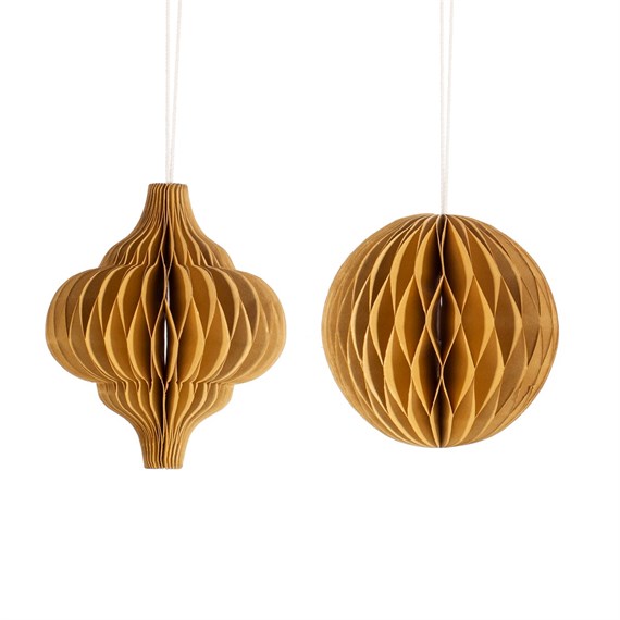 Kraft Paper Honeycomb Hanging Decorations - Assorted