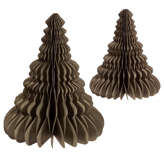 Grey Honeycomb Tree Standing Decoration - Set of 2