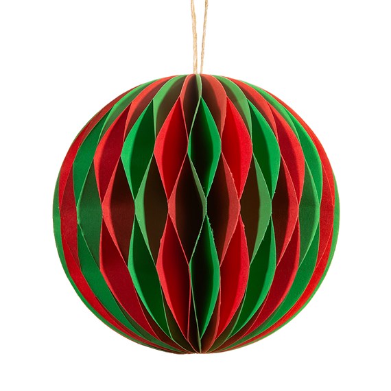 Red & Green  Honeycomb Paper Hanging Decoration