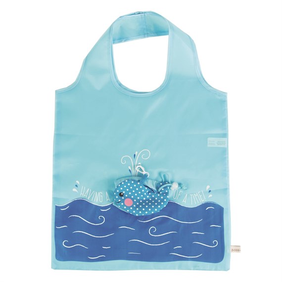 Whale Foldable Shopping Bag Blue